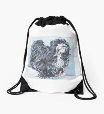 Tibetan Terrier Fine Art Painting Drawstring Bag