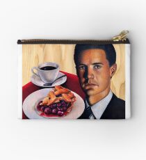 Twin Peaks -- Agent Cooper with a Damn Good Cup of Coffee and A Slice of Cherry Pie Zipper Pouch