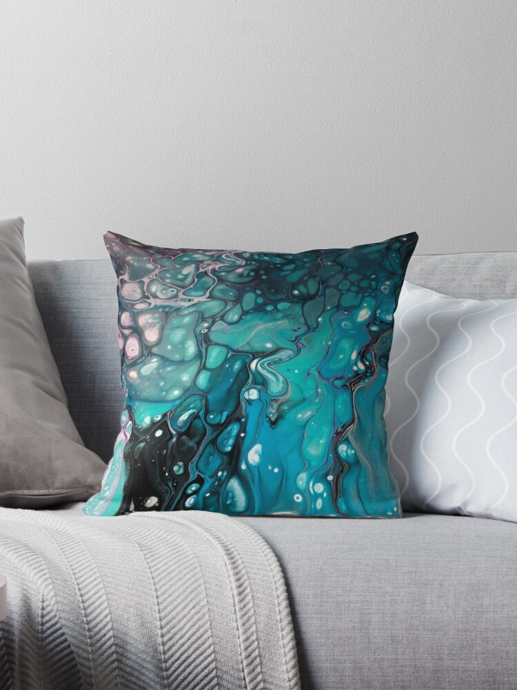 Aqua and grey throw pillows sale