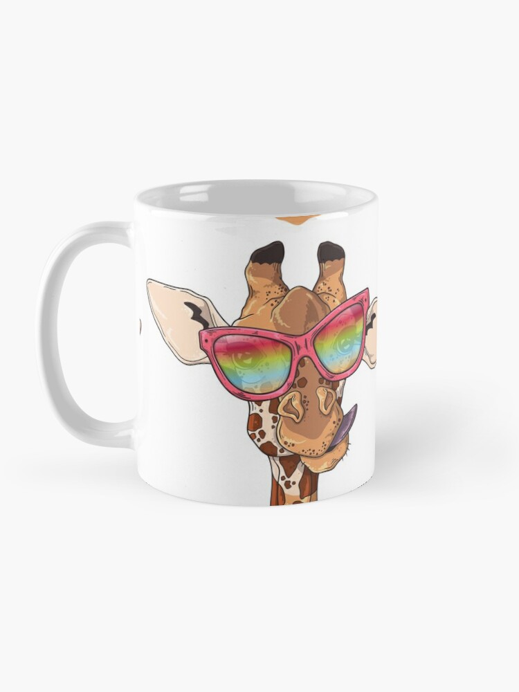 Funky Giraffe Hipster Funny Animal Portraits Coffee Mug