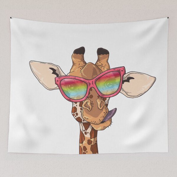 Item preview, Cute Giraffe With Cool Rainbow Sunglasses designed and sold by amos20111.