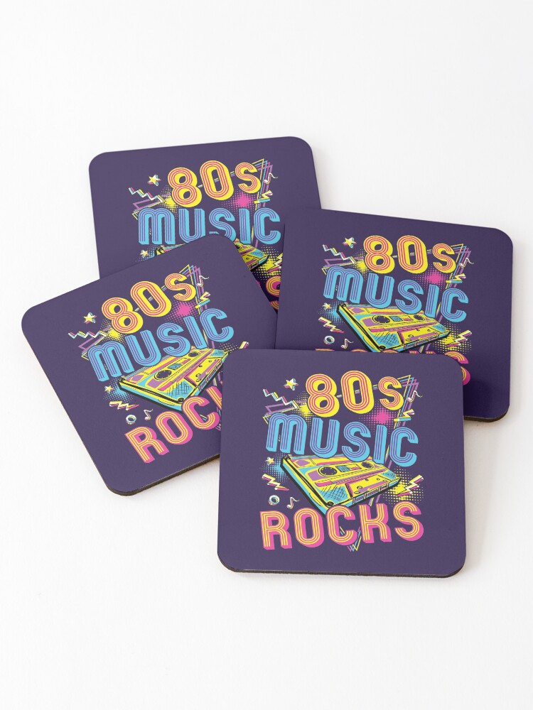 Thumbnail 1 of 5, Coasters (Set of 4), 80s Music Rocks designed and sold by jaygo.