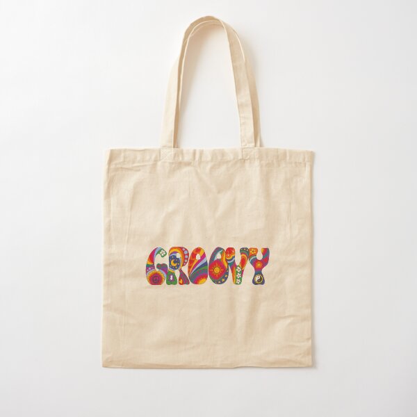 Psychedelic Groovy Cotton Tote Bag