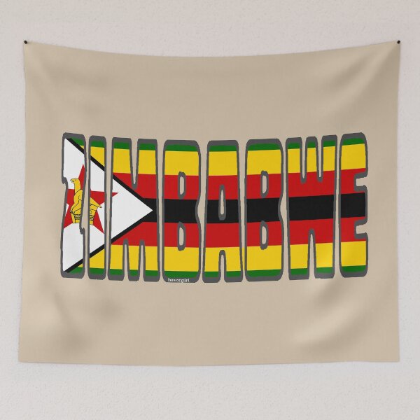 Artikelvorschau, Simbabwe-Schriftart mit simbabwischer Flagge entworfen und verkauft von Havocgirl.
