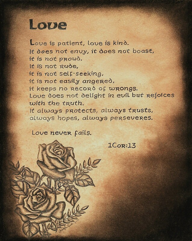  Love Is Bible Verse 1Cor 13 By ILovePencils Redbubble