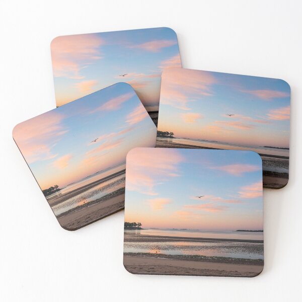 Item preview, Beverly MA Dane Street Beach Morning Light Red Clouds designed and sold by WayneOxfordPh.