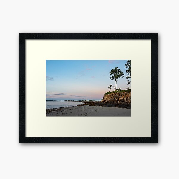 Beverly MA Rice Beach Sunrise Cliff Tree Framed Art Print