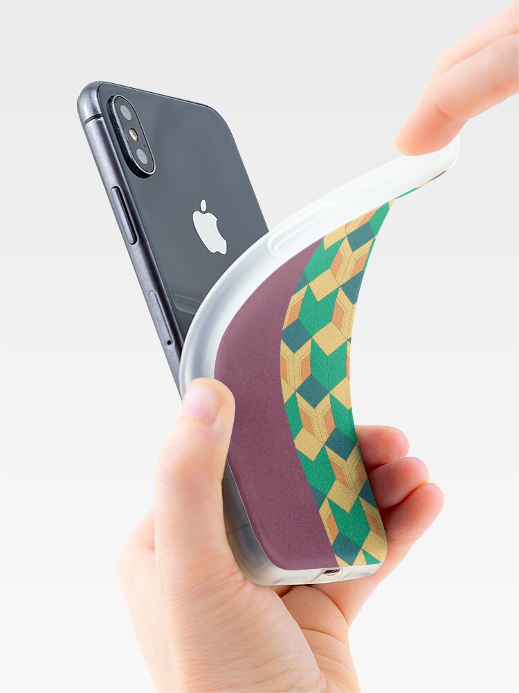 Alternate view of Demon Slayer Tomioka Giyuu haori pattern (1.1 - contrast) iPhone Case & Cover