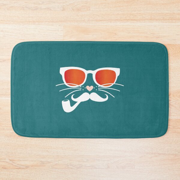Item preview, Funny Hipster Kitty Cat Moustache Orange Sunglasses Pipe graphic designed and sold by doodabobs.
