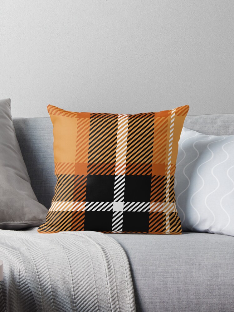 Orange plaid pillow best sale