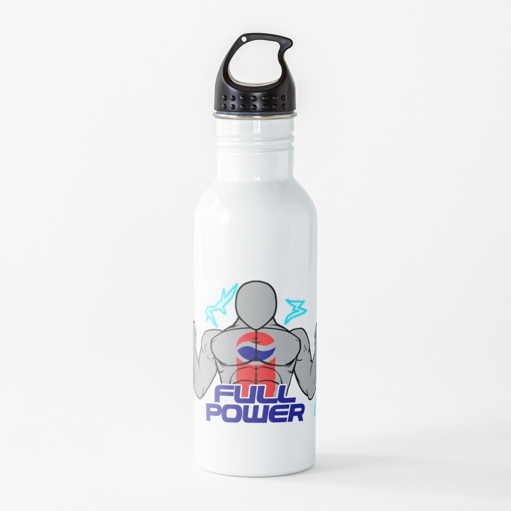 Full Power Pepsi Man Water Bottle By Crystalbenpis Redbubble - pepsiman roblox