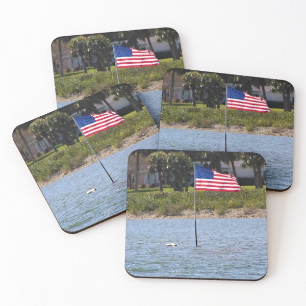 Item preview, American Flag Marking a Crab Pot designed and sold by banditandkoko.