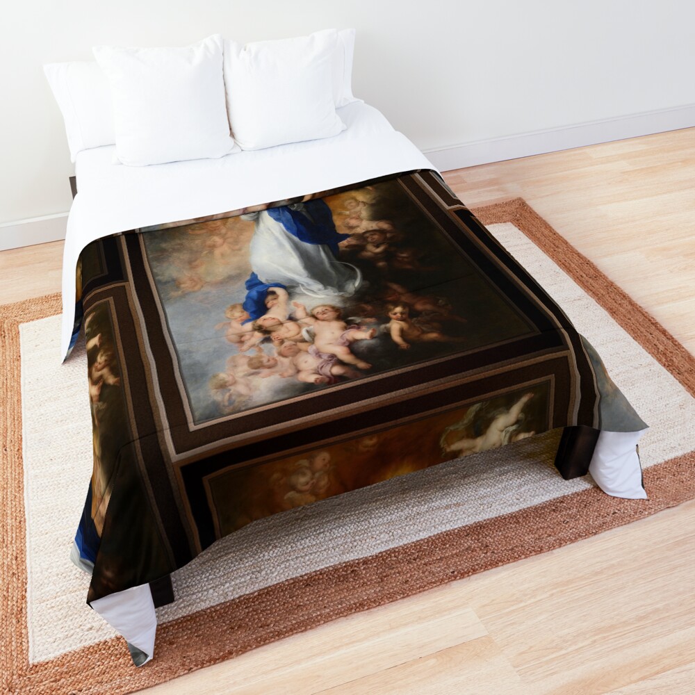 Immaculate Conception of Soult by Bartolome Esteban Murillo - Eternal Glory of Love 2 Immaculate Conception of Soult by Bartolome Esteban Murillo Decorative Art Print Comforter