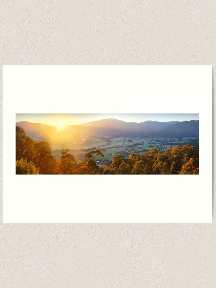 Thumbnail 1 of 3, Art Print, Mt Beauty Township, Kiewa Valley, Victoria, Australia designed and sold by Chockstone.