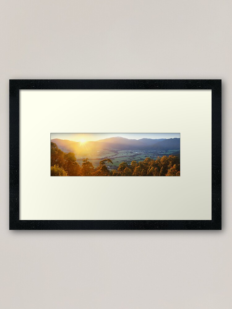 Thumbnail 1 of 7, Framed Art Print, Mt Beauty Township, Kiewa Valley, Victoria, Australia designed and sold by Chockstone.