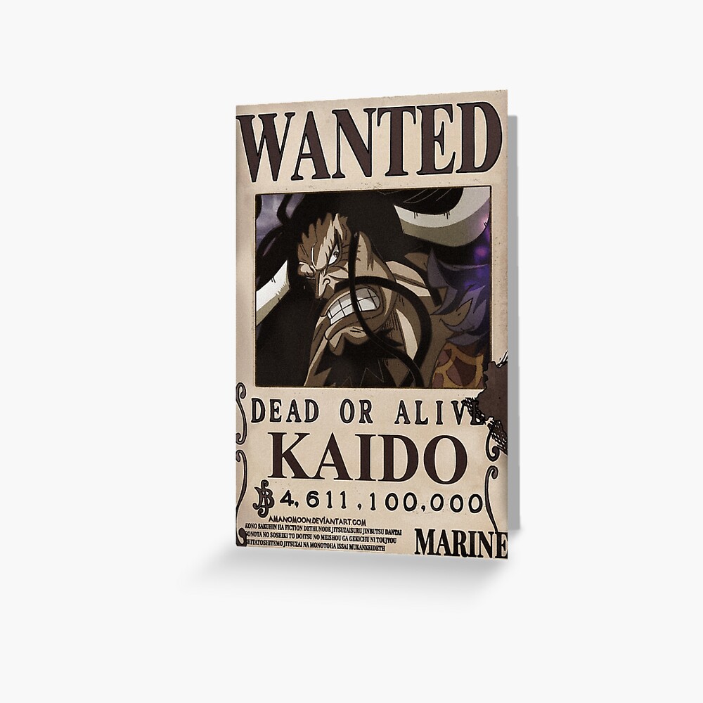 Kaido Wanted Bounty Greeting Card By Amanomoon Redbubble