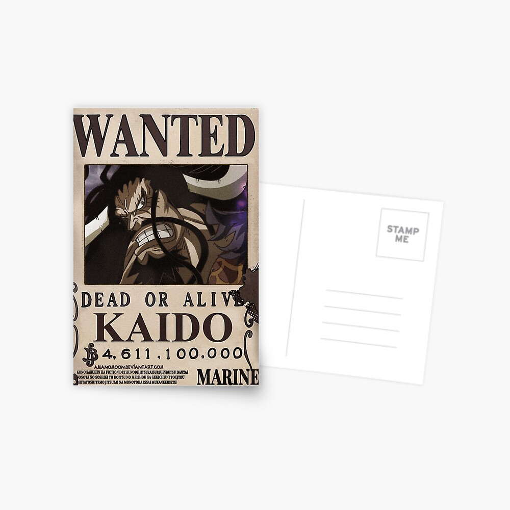 Kaido Wanted Bounty Greeting Card By Amanomoon Redbubble