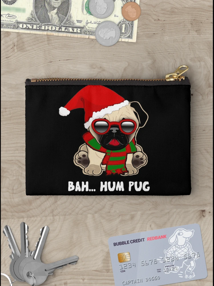 Thumbnail 3 of 4, Zipper Pouch, Bah Hum Pug designed and sold by RiffXS.