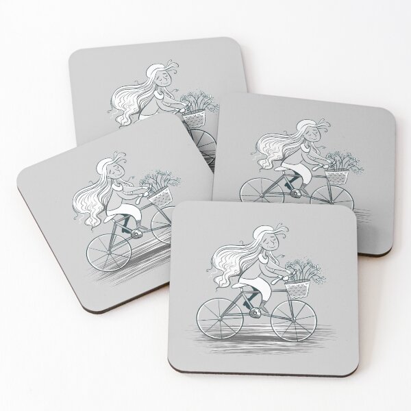 Item preview, Happy lady Bike rider designed and sold by jasmineberry.