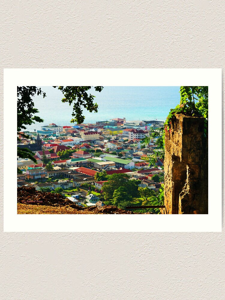 Alternate view of A View of Roseau Art Print