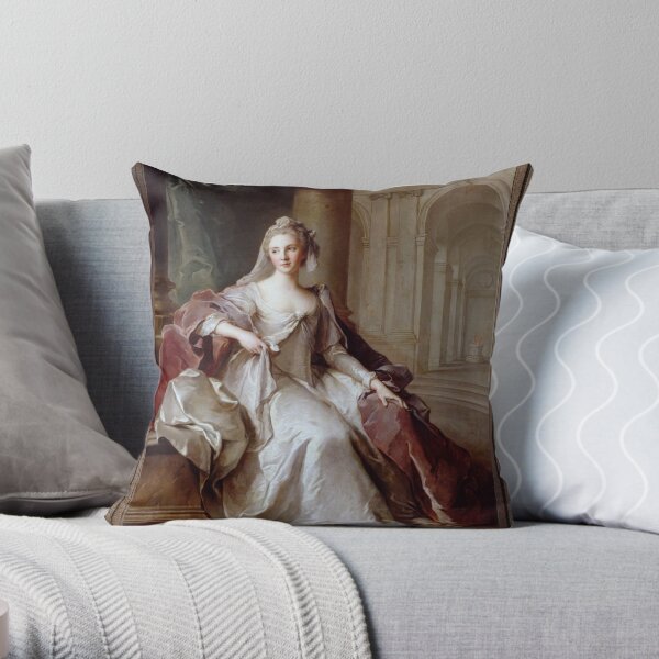Madame Henriette de France as a Vestal Virgin by Jean-Marc Nattier Throw Pillow