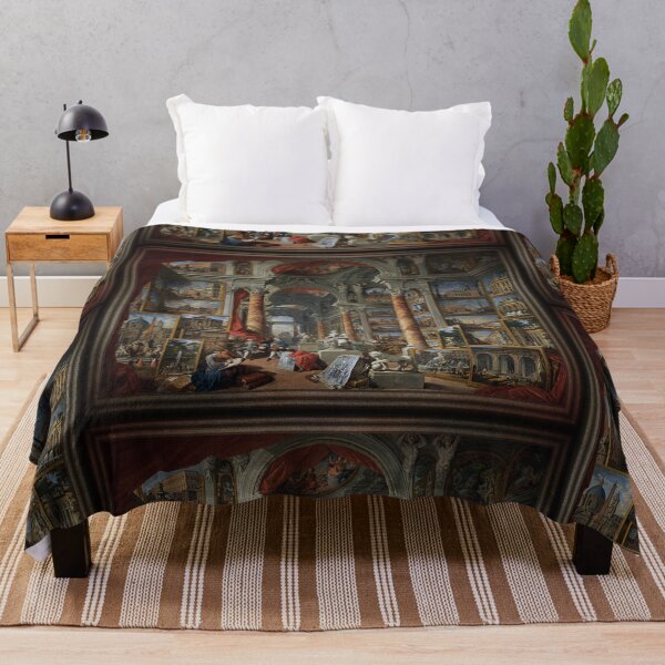 Modern Rome by Giovanni Paolo Pannini - Old Masters Prints Throw Blanket