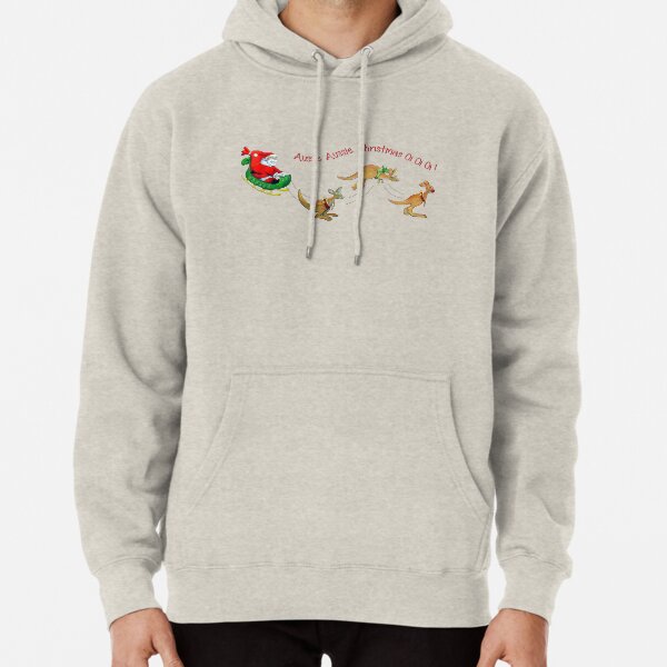 Santa in Australia with Kangaroo Sleigh Pullover Hoodie