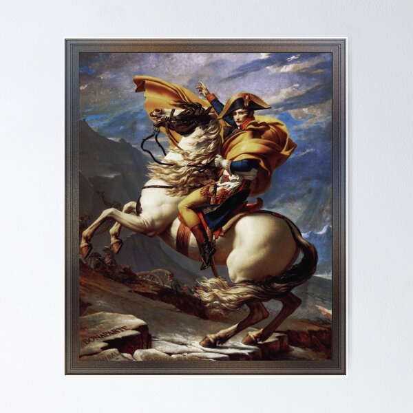 Napoleon Crossing The Alps by Jacques Louis David Old Masters Prints Poster