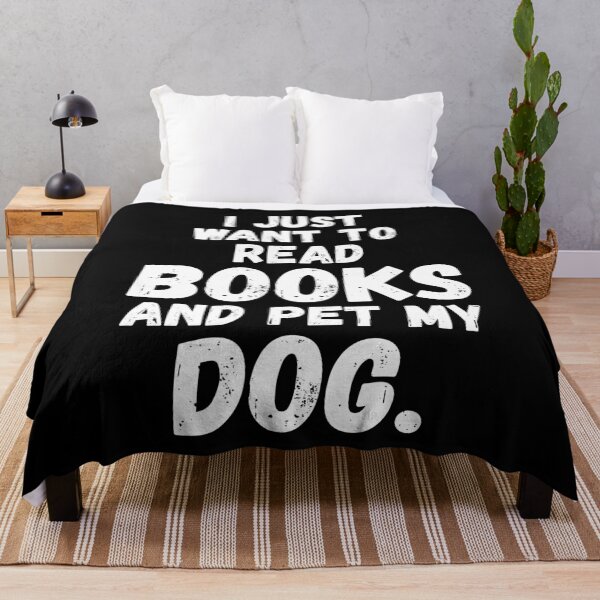 Item preview, I Just Want To Read Books And Pet My Dog Funny T-Shirt Perfectly Themed Apparels for Book and Dog Lovers designed and sold by GabiBlaze.