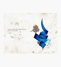 Arabic calligraphy - Rumi - journey into self Photographic Print
