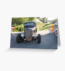 Old Auto,Black Greeting Card