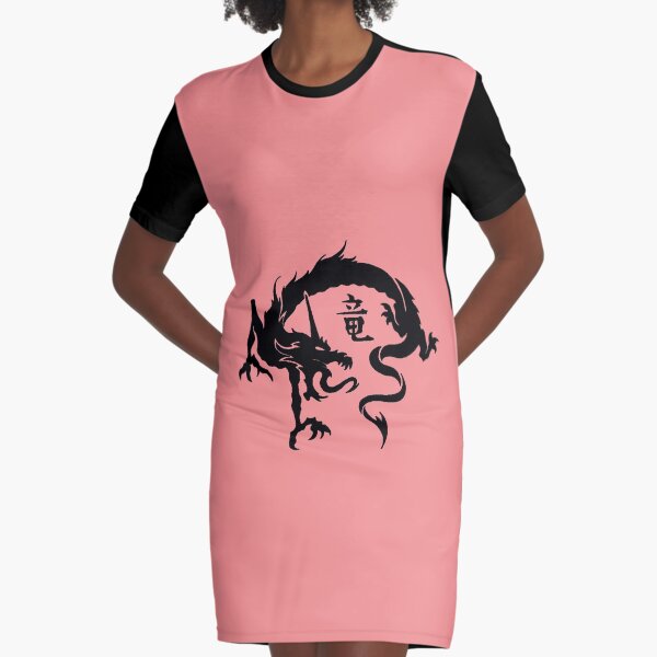 Chinese Dragon Graphic T-Shirt Dress