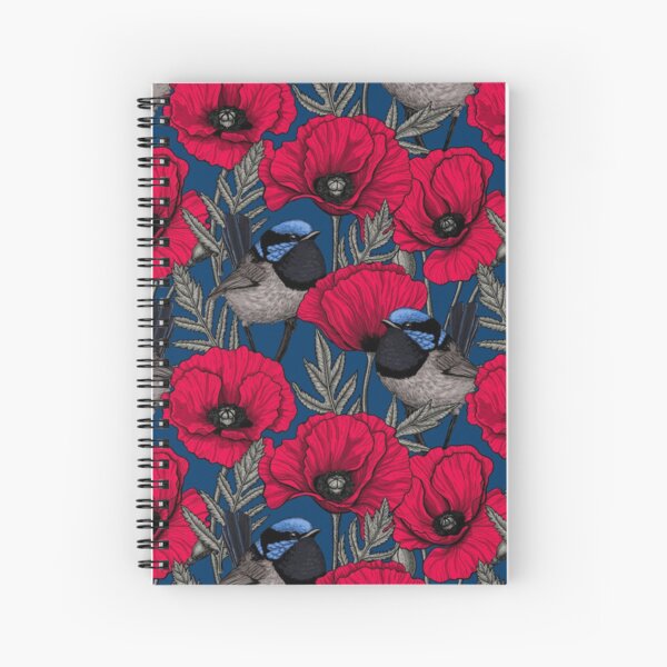 Item preview, Fairy wren and poppies designed and sold by Katerina Mitkova Kirilova.