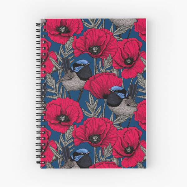 Item preview, Fairy wren and poppies designed and sold by Katerina Mitkova Kirilova.