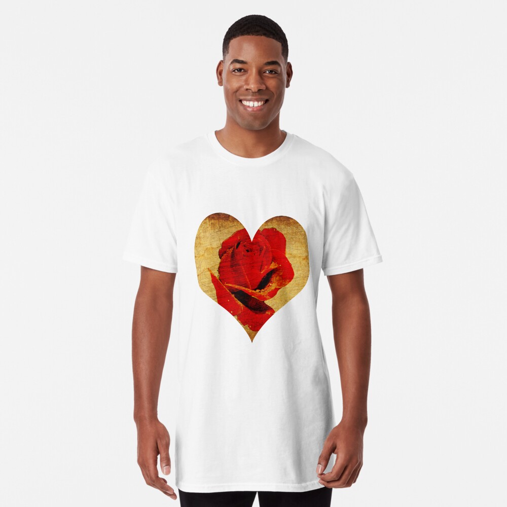 Rose,love,grunge,red. Long T-Shirt