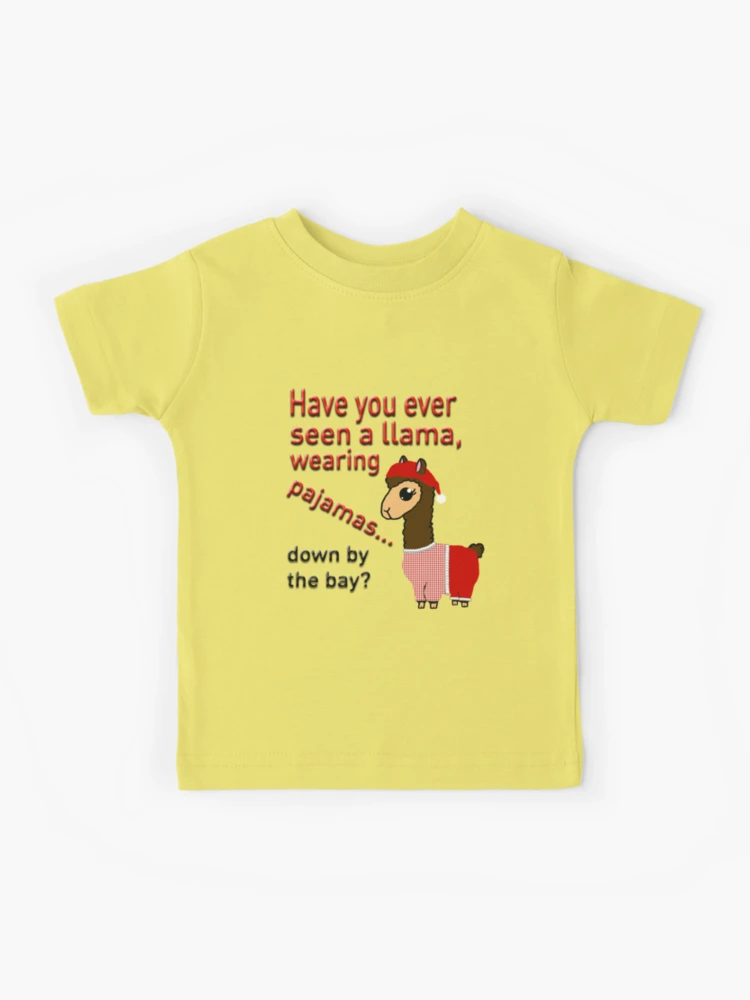 Llama Print Kids T-Shirt - Yellow/Multi - Just $7
