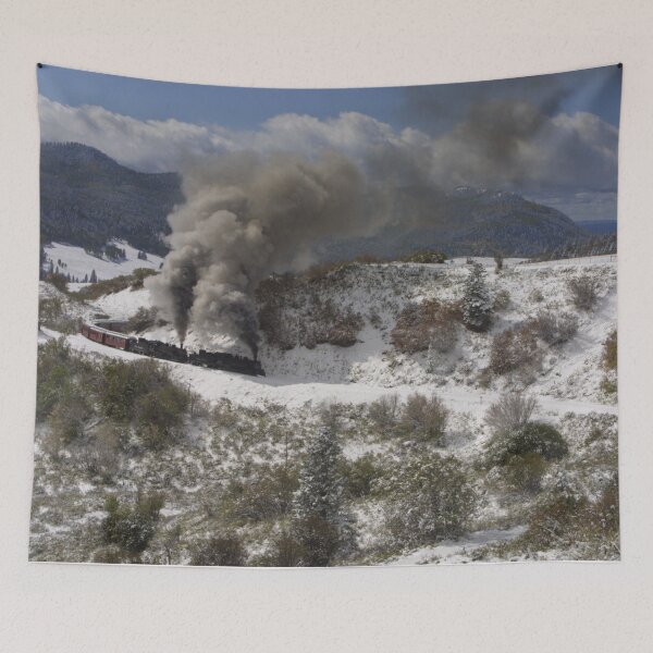 Item preview, Train with double header in snow designed and sold by Spattergull.