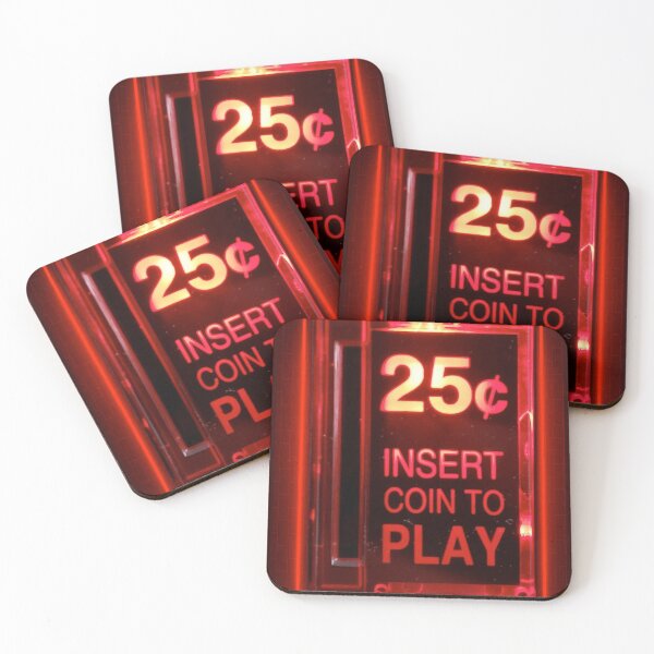 Insert coin retro arcade Coasters (Set of 4)