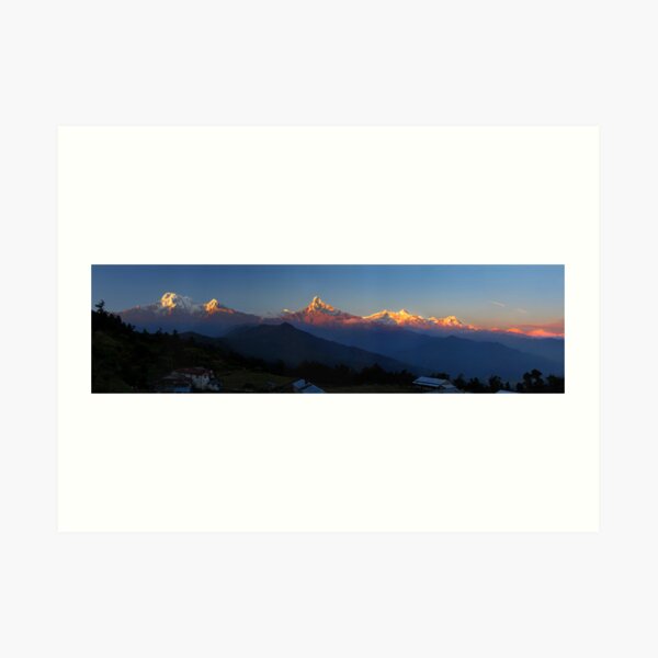 Annapurna, Hinchuli and Machhupuchare, Himalaya, Nepal. Art Print