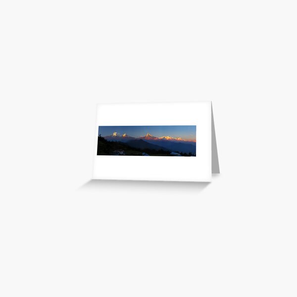Annapurna, Hinchuli and Machhupuchare, Himalaya, Nepal. Greeting Card