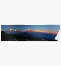 Annapurna, Hinchuli and Machhupuchare, Himalaya, Nepal. Poster