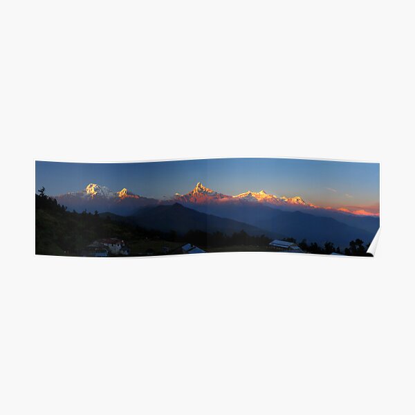 Annapurna, Hinchuli and Machhupuchare, Himalaya, Nepal. Poster