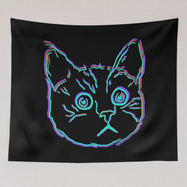Item preview, Cat DIZZY Cyan designed and sold by CharlieCreator.