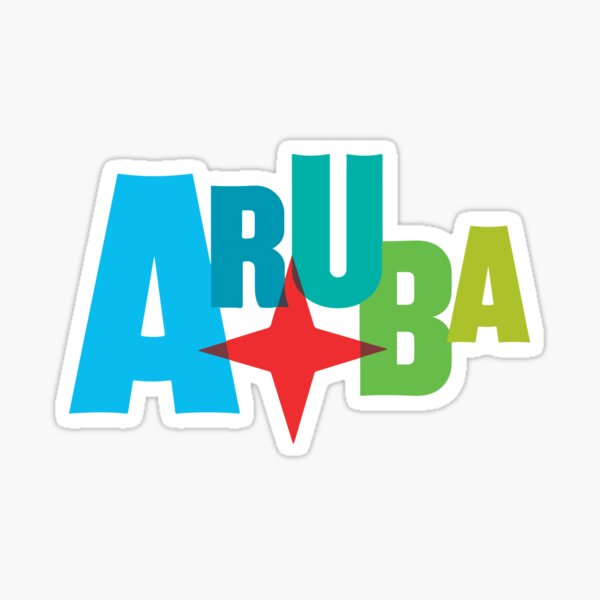 Aruba Country Reflective Decal Bumper Sticker 3.875" x 3" 