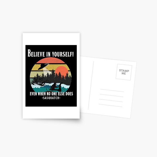 fridge art pin board art. typography postcard Believe in yourself postcard positive postcard wall art