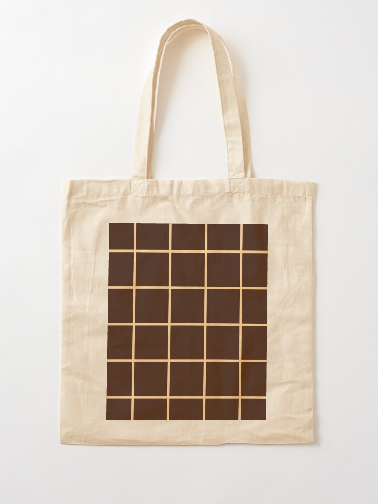 Alternate view of Brown Squares Graph Grid Illusion Tote Bag