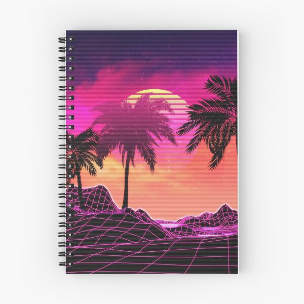 Item preview, Pink vaporwave landscape with rocks and palms designed and sold by AnnArtshock.