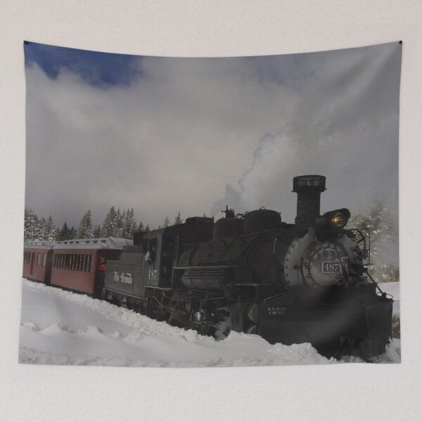 Item preview, Locomotive 487 in the snow designed and sold by Spattergull.
