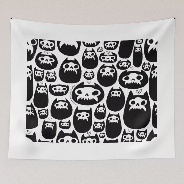 Artikelvorschau, Meow Meow Kapow Schädel Kitty Muster entworfen und verkauft von meowmeowkapow.