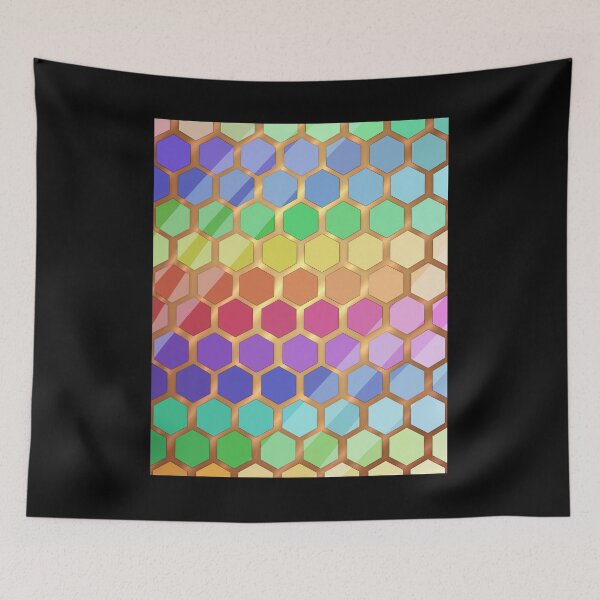 Item preview, Diseño colorido de la abeja del hexágono designed and sold by RaicyRose.